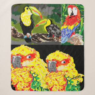 Blanket: Tropische Vögel Sherpadecke