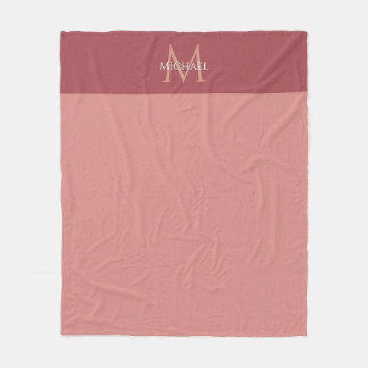 Blankets Elegante moderne Monogramm-Vorlage Fleecedecke (Vorderseite)