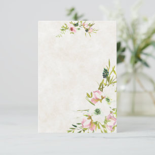 Blanko-Budget Blush- und weiße Blumenelemente für  Einladung
