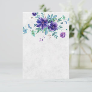 Blanko-Budget Lila-Aquarell-Blumen-Hochzeit   Einladung
