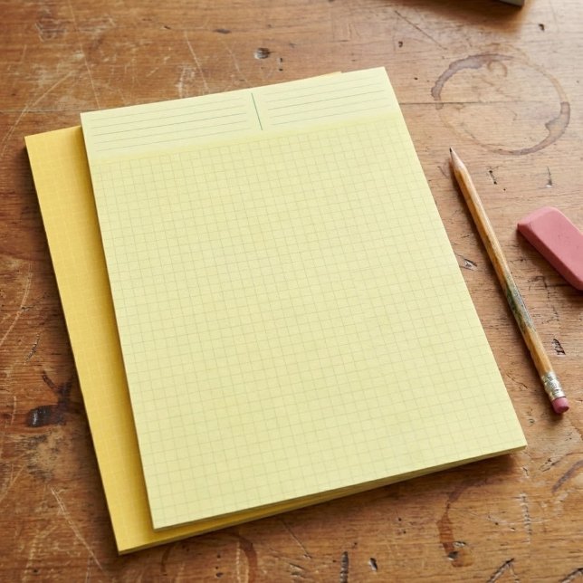 Blanko Gitterpapier mit gelben Blättern (Zoll Quad Briefbogen (printable yellow graph paper, inch squared grid sheets)