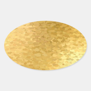 Blanko-Vorlage Fügen Sie Ihren Text Goldene Herzen Ovaler Aufkleber