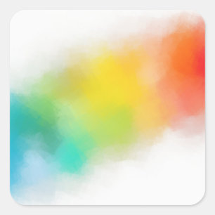 Blanko Vorlage Moderne Abstrakte Kunst Rot Gelb Quadratischer Aufkleber