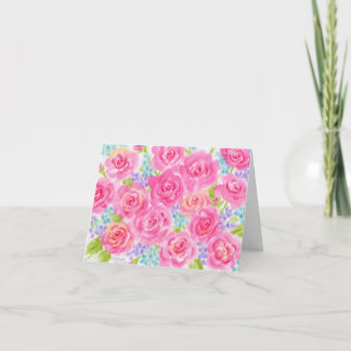 Blankokarte für Aquarellfarben-Rose Karte