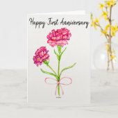 Blankokarte für den ersten Jahrestag Karte (Gelbe Blume)