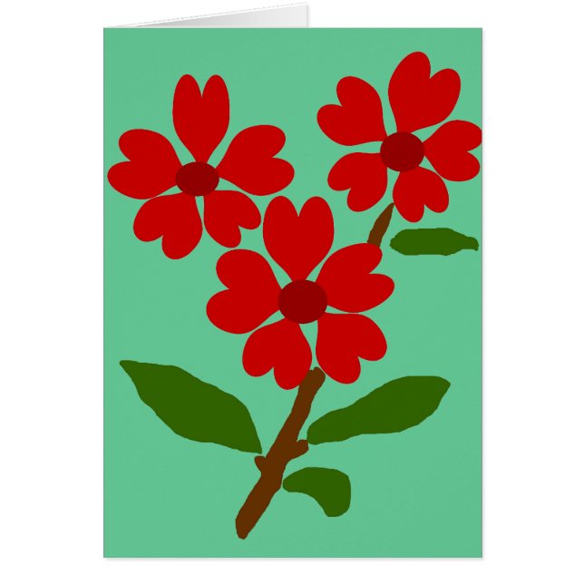 Blankokarte für Herz-Blume (Vorne)