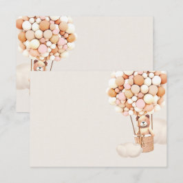 Blankokarte für rosa Bärenballoten Begleitkarte