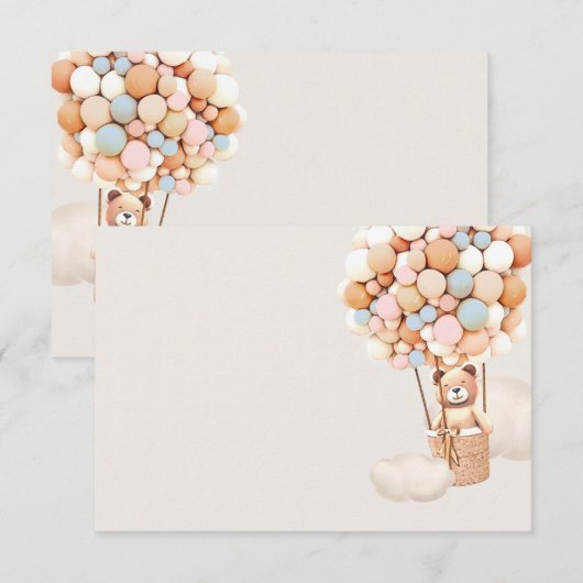 Blankokarte für Rosa und Blaue Bären Begleitkarte (Vorne/Hinten)