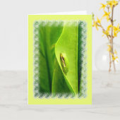 Blankokarte, Grüner Baum-Frosch Karte (Gelbe Blume)