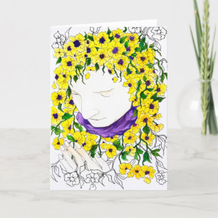 Blankokarte mit Blume Ankündigung
