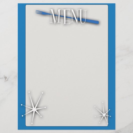 Blankomenüvorlage im Retrostil (Vorderseite)