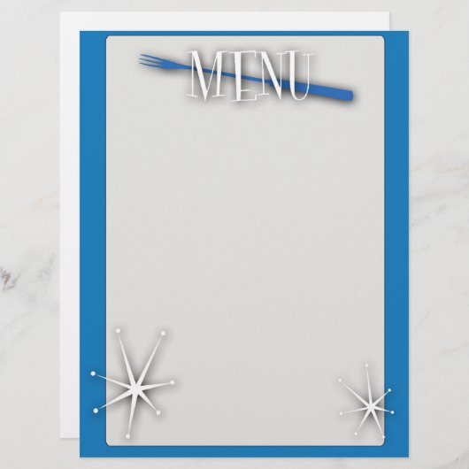 Blankomenüvorlage im Retrostil (Vorne/Hinten)