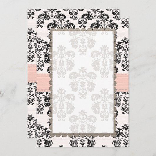 Blankrosa und schwarzer Damast (Vorne/Hinten)