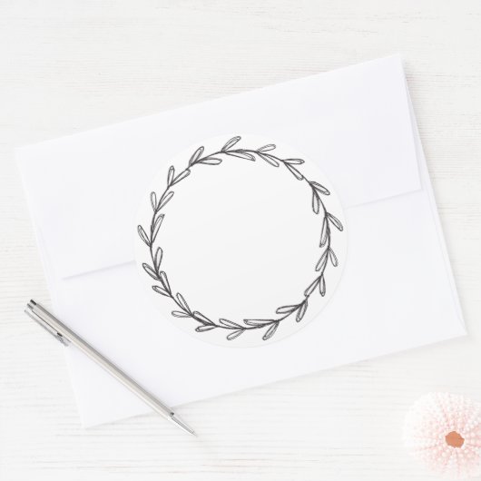 Blankweißes Handzeichen Runder Aufkleber (Umschlag)