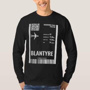 Blantyre Malawi Bordkarte Flugticket Reise T-Shirt