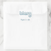 blarg. quadratischer aufkleber (Tasche)
