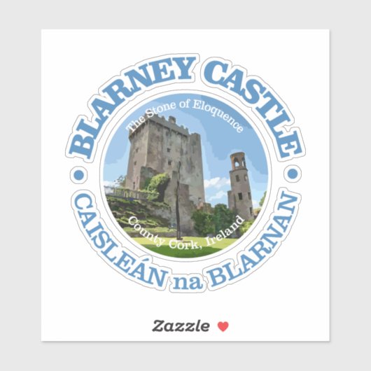 Blarney Castle (rd) Aufkleber (Blatt)