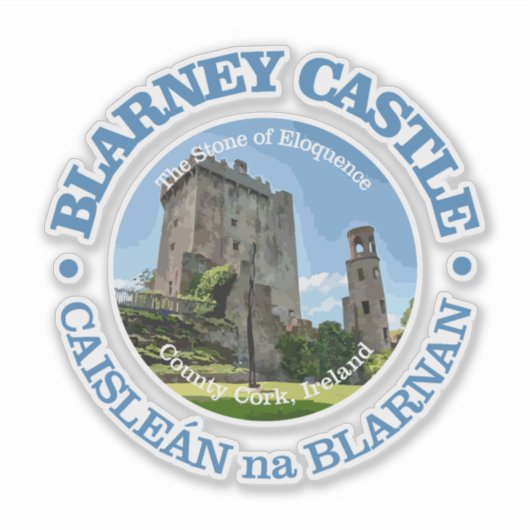 Blarney Castle (rd) Aufkleber (Vorderseite)