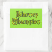 Blarney Champion grüne Rechteck Aufkleber (Tasche)