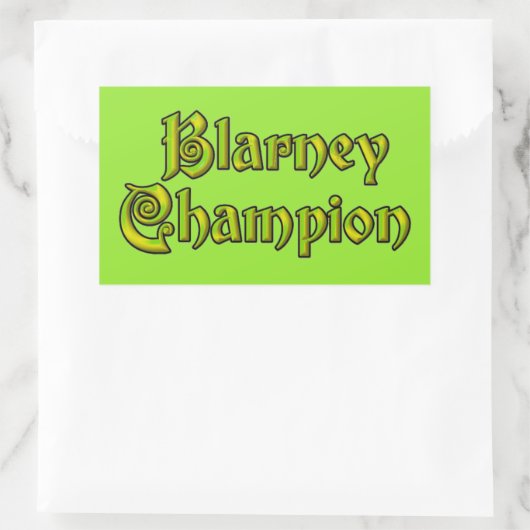Blarney Champion grüne Rechteck Aufkleber (Tasche)