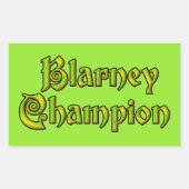 Blarney Champion grüne Rechteck Aufkleber (Vorderseite)