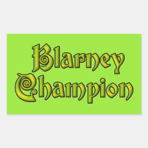 Blarney Champion grüne Rechteck Aufkleber