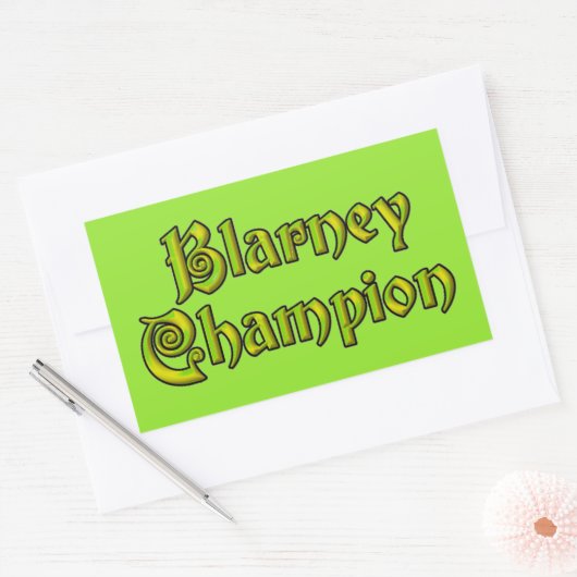 Blarney Champion grüne Rechteck Aufkleber (Umschlag)