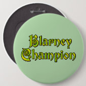 Blarney Champion grüner kolossaler Knopf Button (Vorne & Hinten)