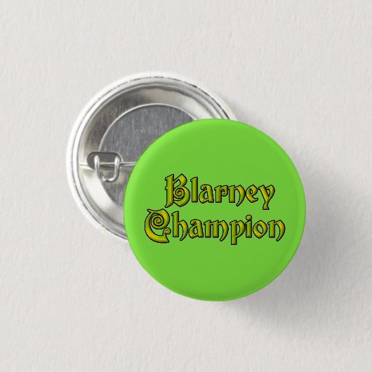 Blarney Champion lime green small button (Vorne & Hinten)