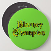 Blarney Champion limgrün riesiger Knopf Button (Vorne & Hinten)