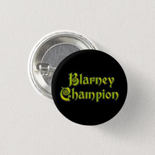Blarney Champion schwarzer kleiner Knopf Button (Vorne & Hinten)