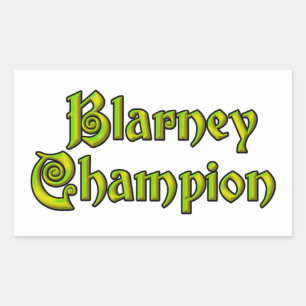Blarney Champion, weiße Rechteckkleber Rechteckiger Aufkleber