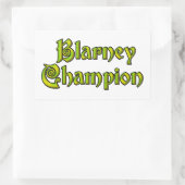 Blarney Champion, weiße Rechteckkleber Rechteckiger Aufkleber (Tasche)
