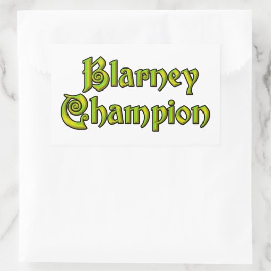 Blarney Champion, weiße Rechteckkleber Rechteckiger Aufkleber (Tasche)