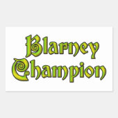 Blarney Champion, weiße Rechteckkleber Rechteckiger Aufkleber (Vorderseite)