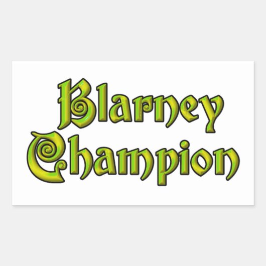 Blarney Champion, weiße Rechteckkleber Rechteckiger Aufkleber (Vorderseite)