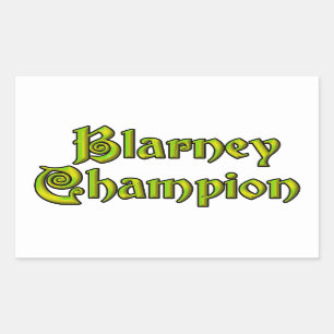 Blarney Champion, weiße Rechteckkleber Rechteckiger Aufkleber