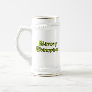Blarney Champion white stein w gold trimmung Bierglas