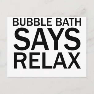BLASBAD SAYS RELAX Funny Bathtime T - Shirt Postkarte