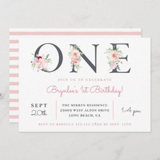 Bläschen | 1. Geburtstag Einladung (Vorne/Hinten)