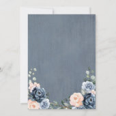 Bläschen-Bläschen-Hochzeit mit blauer Pfirsichblüt Save The Date (Rückseite)