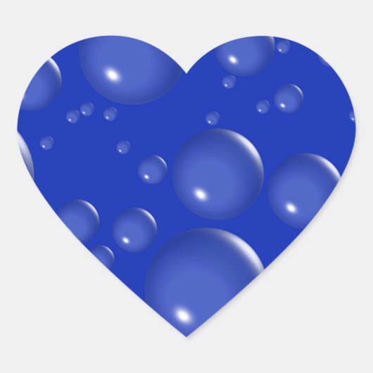 Bläschen Blue Heart Stickers (Vorderseite)