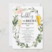 Bläschen Bräunen Grüne Paare Brautparty Einladung (Vorderseite)