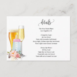 Bläschen & Brotbrauen vor Baby Due Pink Baby Dusch Begleitkarte