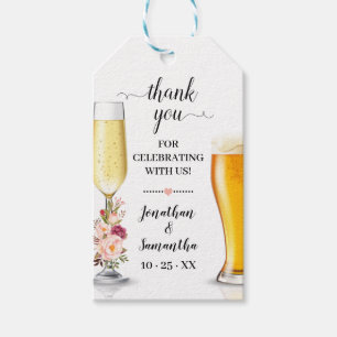 Bläschen & Brötchen bevorzugen Tag-Rosa-Brautparty Geschenkanhänger