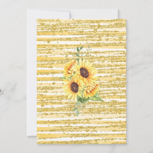 Bläschen Brunch & Blooms Sonnenblumen Brautparty Einladung (Rückseite)