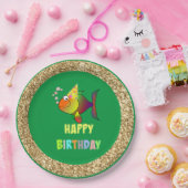Bläschen der Fische zum Geburtstag, Papier Teller (Party)