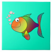 Bläschen die Fische, niedlich und farbenfroh Fliese (Vorderseite)