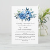 Bläschen etwas Blau vor dem Brautparty Einladung (Stehend Vorderseite)