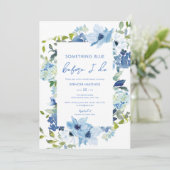 Bläschen etwas Blau vor dem Brautparty Einladung (Stehend Vorderseite)